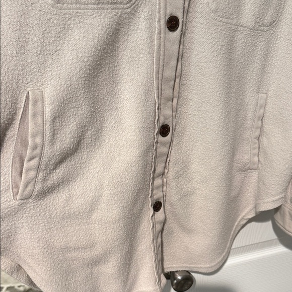 Cream Button-Up Fleece Jacket - Picture 5 of 7
